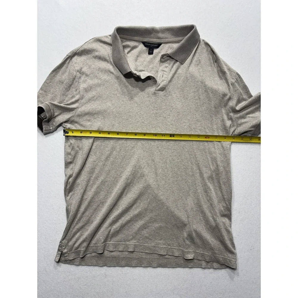 Banana Republic Polo Shirt Mens Small Gray Short Sleeve Jersey Cotton Casual